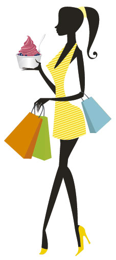 Chica con yogurt helado